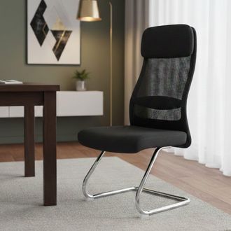 Serena Silla De Oficina Dlozan, Sillas De Oficina Para Sala De Espera, Silla Ergon&oacute;mica Para Sala De Espera, 58x47h105 Cm, Negro - Dmora
