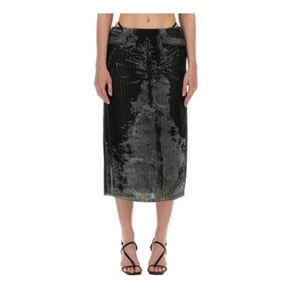 Diesel Denim Skirts, female, Black, Size: W28 De-Pra-Fse1 Midi Skirt