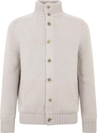 Herno Gebreide Cardigan - Heren - Vesten - Grijs - XL - Wol - Truien & Vesten
