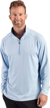 Cutter & Buck Forge Recycled Double Stripe Four-Way Stretch Mens Quarter Zip Pullover