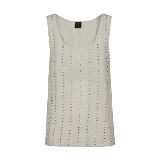 Pinko Sleeveless Tops, female, Gray, Size: XS Sleeveless Tops