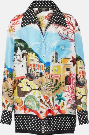 Dolce & Gabbana Capri printed silk satin shirt