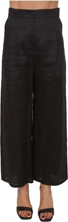 Max Mara Pantalone - Dames - Wijde Broeken - Zwart - XL - Broeken