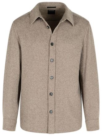 Ermenegildo Zegna Brown Cashmere And Silk Shirt