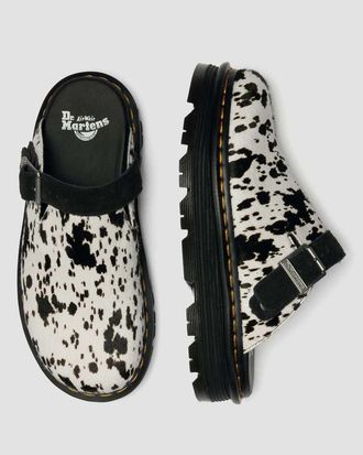 Dr. Martens Dr. Martens - ZebZag - Sabot in Hair On con stampa dalmata nera-Nero