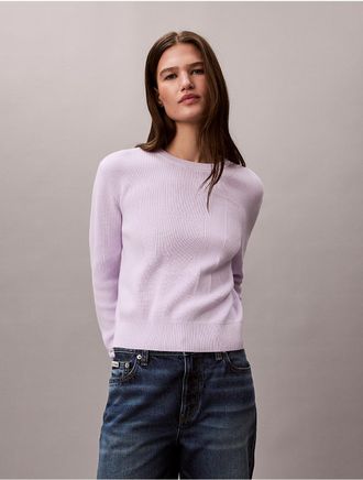 Calvin Klein Jeans Calvin Klein Womens Smooth Cotton Monogram Sweater - Purple - XL