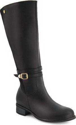 Andrea Womens Leather Riding Boots In Black