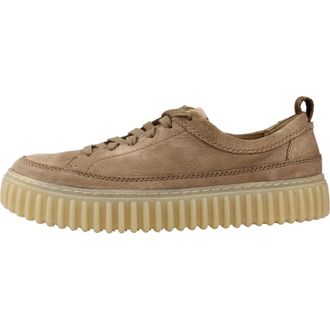 Clarks Torhill Lace - Heren - Sneakers - Bruin - 44 EU - Leer - Schoenen