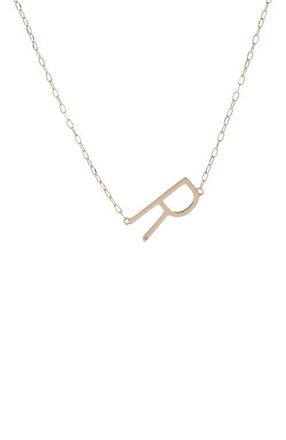Alex and Ani Gold Elongated Initial Pendant Necklace in Gold - R at Nordstrom