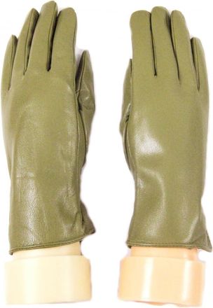 Generic Ladies Faux Leather Soft Plain Winter Gloves Touchscreen Womens Fully Lined Driving Gloves (Olive)