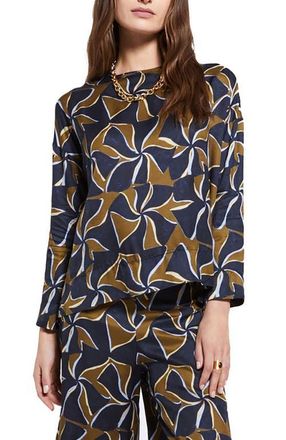 ottod'Ame Viscose Blouse With Long Sleeves in Blue at Nordstrom, Size 42 It