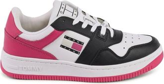 Tommy Hilfiger Schoenen, Dames, Veelkleurig, 37 EU, Leer, Roze Low Top Sneakers