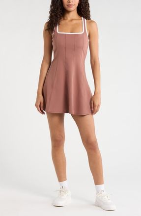 Zella Serene Contrast Sport Dress in Brown Nutmeg at Nordstrom, Size X-Small