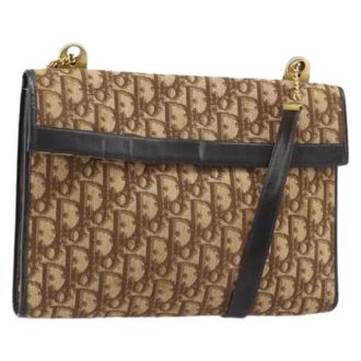 Dior Pre-owned Shoulder Bags, female, Brown, Size: ONE SIZE Pre-owned Vintage Trotter Canvas Shoulder Bag