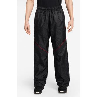 Nike Jordan Brooklyn Printed Nylon Draft Pants in Black/Iron Grey/Gym Red/Red at Nordstrom, Size Xx-Large