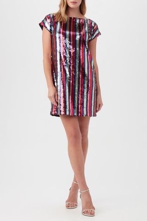 Trina Turk Breene Embroidered Sequin Shift Dress in Multi at Nordstrom, Size 14