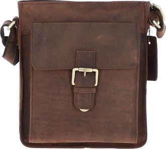 Ashwood Leather Mens Classic Side Bag - Brown - One Size