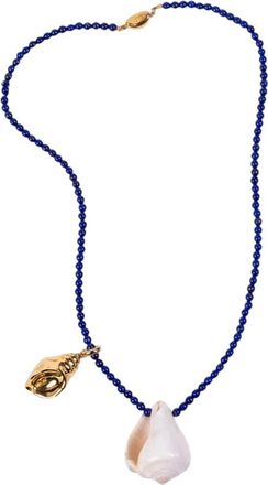 Timeless Pearly Kralenketting verguld met 24kt goud - Dames - Kettingen - Blauw - ONE Size - Accessoires