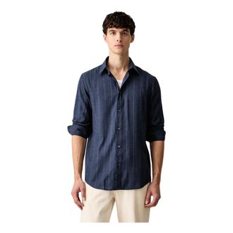 Guess Casual overhemd - Heren - Overhemden - Blauw - Maat: M Katoen