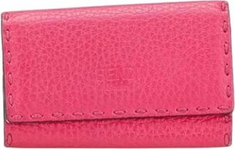 Fendi Pre-owned Accessories, female, Pink, Size: ONE SIZE Pre-owned Leather key-holders