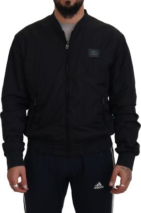 Dolce & Gabbana Mens Black Bomber Jacket Casual Style - Size EU 48 (Mens)