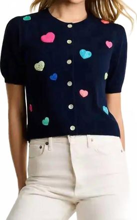 Lisa Todd Royal Flush Cotton Cardigan In Navy
