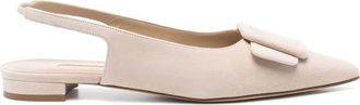 Manolo Blahnik Maylura Flat Pumps - Womens - Calf Leather/Calf Suede