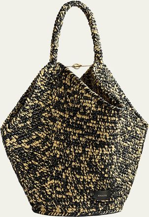 Khaite Lotus Medium Viscose Raffia Tote Bag
