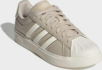 adidas Sneaker ADIDAS SPORTSWEAR STREETTALK, Damen, Gr. 38,5, wonder beige, sanftes wei&szlig;, gold metallic, Synthetik, Schuhe Sneaker, inspiriert vom Design des
