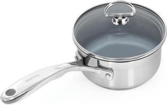 Chantal Induction 21 Steel 1 qt. Saucepan w/ Ceramic Coating and Glass Lid in Silver at Nordstrom