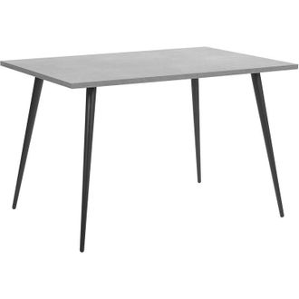 Beliani Beliani - Modern Dining Table 120 x 80cm Concrete Effect Top Black Metal Legs Santiago