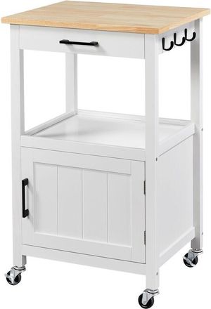 Yaheetech Carrello da Cucina per Microonde con Ruote Carrellino Salvaspazio Portaoggetti a 3 Ripiani Stile Moderno Portavivande Struttura Metallica Multiuso