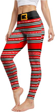 Generic Christmas Leggings for Women UK Funny Xmas Tree Reindeer Wine Glass Snowflake Printed Trendy Holiday Yoga Pants Skinny High Waist Sports Tights Ladies
