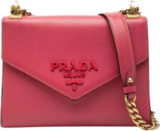 Prada Pre-owned Saffiano Crossbody Tas - Dames - Vintage Schoudertas - Roze - ONE Size - Leer - Vintage