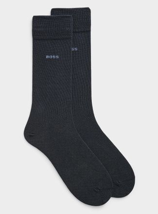BOSS Mens Fine cotton solid dress sock