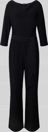 s.Oliver Black Label Regular Fit Jumpsuit mit Wasserfall-Ausschnitt in Black, Größe 42