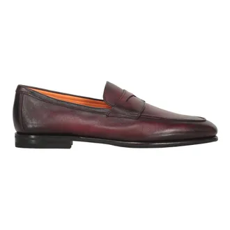 Santoni Loafers, male, Red, Size: 12 1/2 US Carlo Loafer