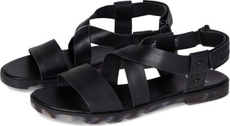 Sorel Ella Iii Crisscross Sandals Womens Sandals Black/Dark Graphite : 10.5 B - Medium, Leather