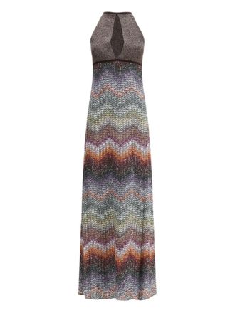 Missoni sleeveless zig-zag maxi dress - Brown