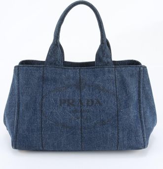 Prada Blue Handbag Shoulder Bag Tote Bag (Pre-Owned)