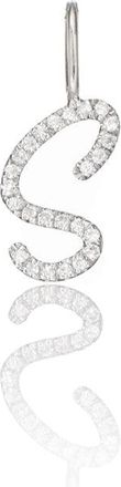 Lily & Roo Silver Individual Diamond Style Curve Initial Charm