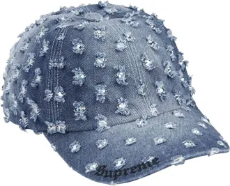 SUPREME FW26 Hole Punch Rhinestone Denim 6-Panel Washed Indigo SUP-FW26-1072-IND