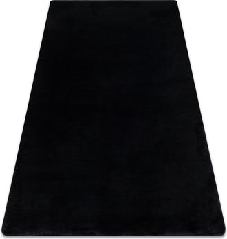 RugsX Tappeto Posh Shaggy Nero Peluche, Antiscivolo, Lavabile Black 80x150 Cm