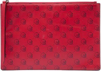 Gucci Pre-owned Gucci Calfskin Ghost Hamlet Skull Zip Pouch Ladies MIT7RTY1W1GLZPOY