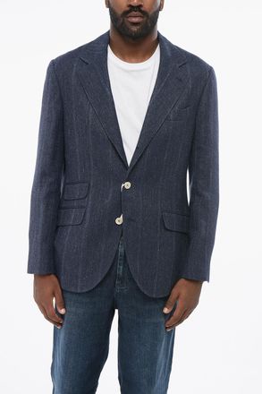 Brunello Cucinelli Blazer Monopetto in Misto Lino Twill Brunello Cucinelli