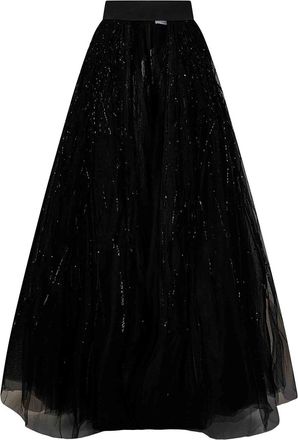 Room76 Long Black Tulle Skirt