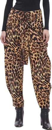 Stella McCartney Brown Animal Print Pleated Pants