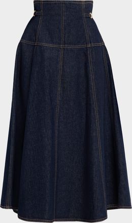 Ulla Johnson Brigette Denim Midi Skirt