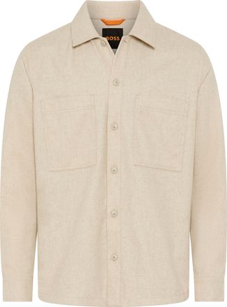 Boss Orange by Hugo Boss Outdoorhemd BOSS ORANGE Locky, Herren, Gr. XXL, N-Gr, light beige271, Web, Obermaterial: 50% Wolle, 50% Polyester, meliert, oversize h&uuml;ftbedeckend, Ru