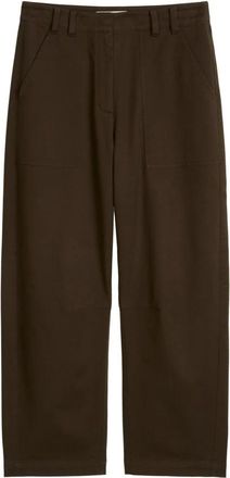 Marc O'Polo Barrel Pants - Dames - Wijde Broeken - Bruin - XS - Katoen - Broeken